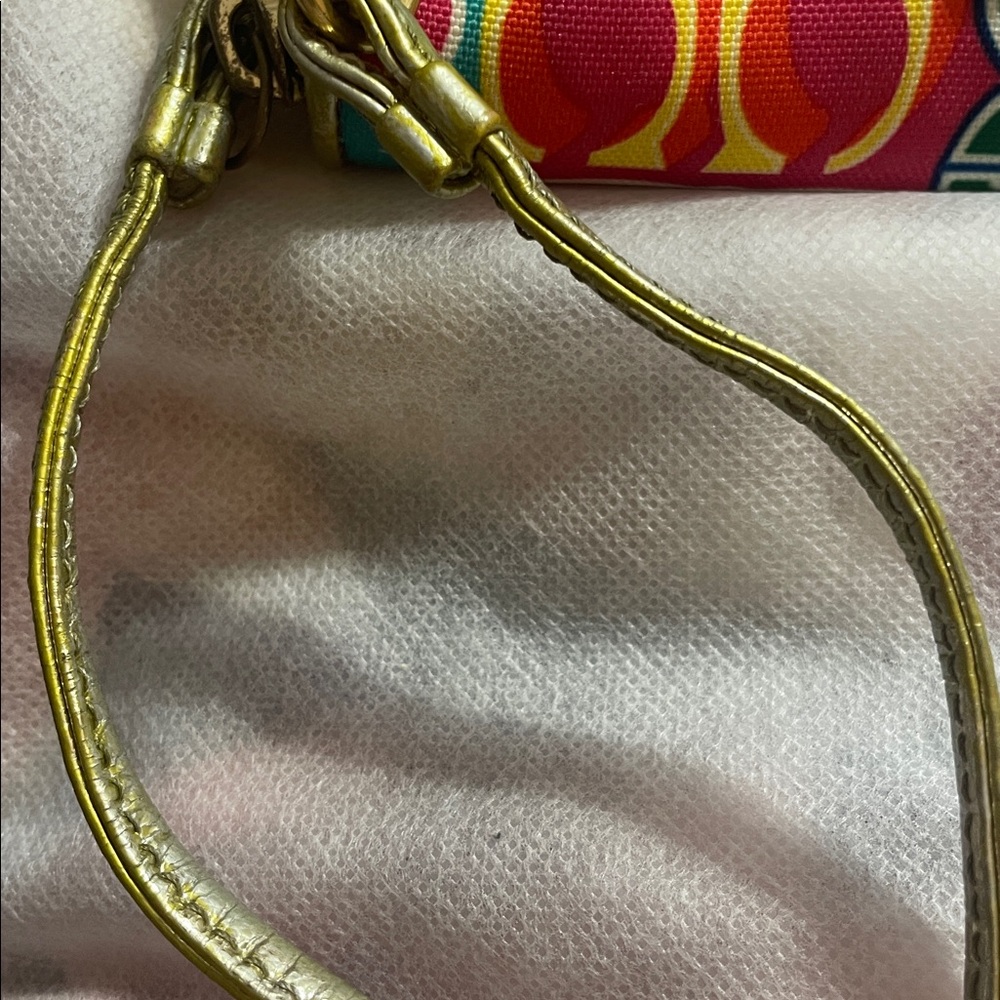 Coach Poppy Colorful Patterned Wallet/Wristlet with Gold Accents - Picture 13 of 13